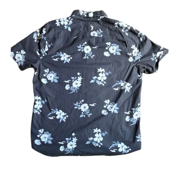 Hollister Floral Black Shirt Size M - Picture 2 of 6